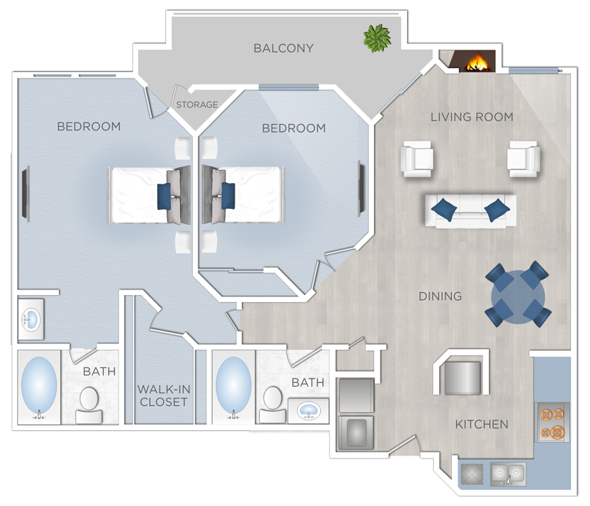 Two Bedroom Apartments for Rent in Burbank, CA - Scott Villa E(1)
